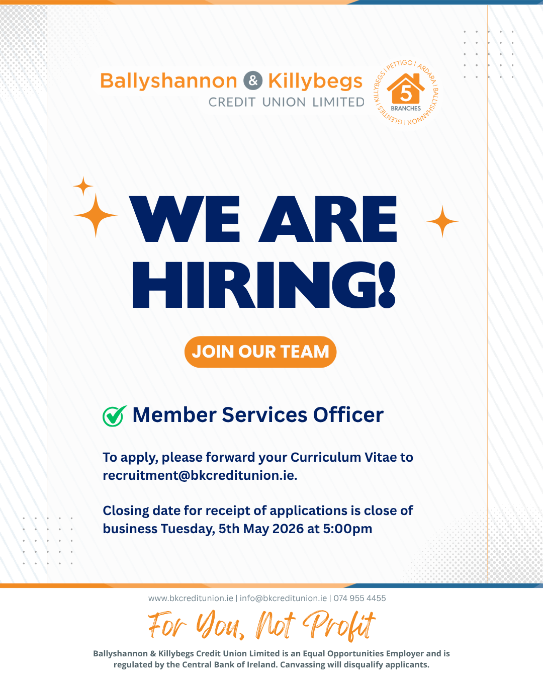 Job Vacancy - Member Services Officer